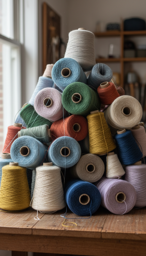 freepik__realistic-pile-of-yarn-cones__79543